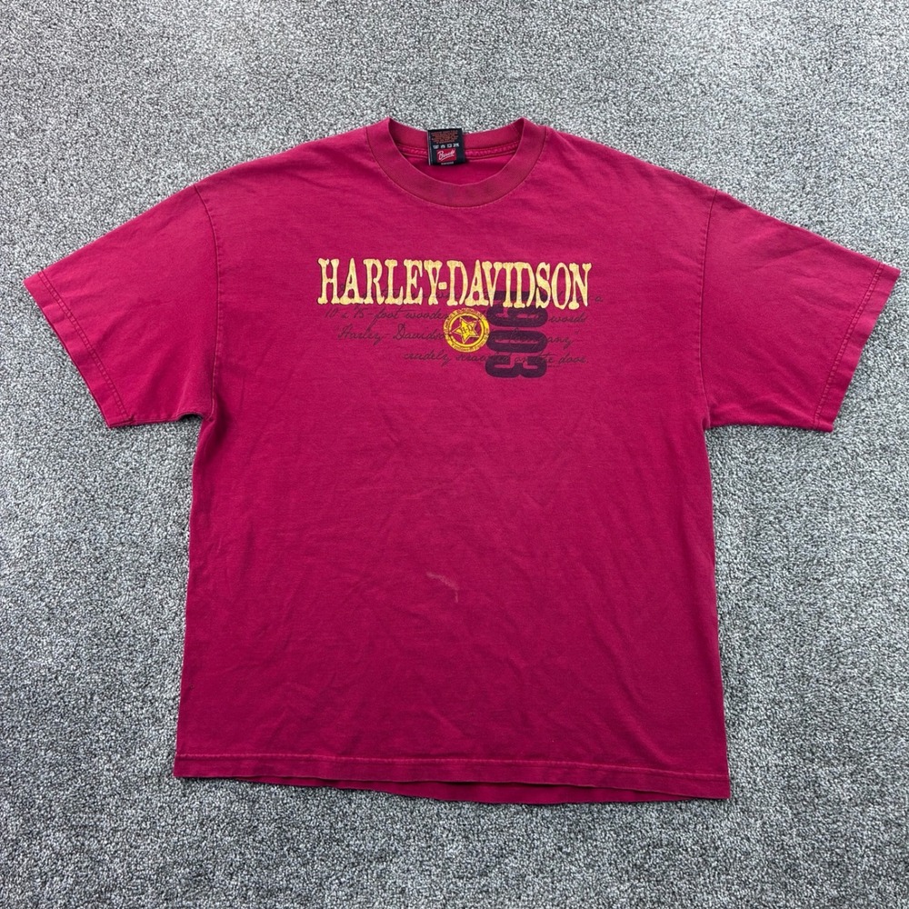 Vintage Harley Davidson Shirt Mens XL Red New Orleans Biker Motorcycle